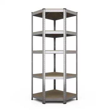 RACK BUDGET RANGULAR 180X90X45CM - 5 Półek, Szary, Montaż Beznarzędziowy