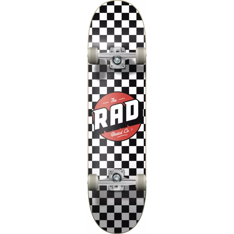RAD Checkers Complete Skateboard 7.75 Red