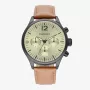 Zegarek męski RADIANT Analogowy Kwarcowy RA641704 43mm Koperta ze stali nierdzewnej Czarna tarcza Pasek skórzany