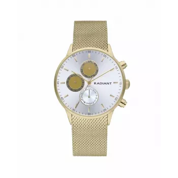 Zegarek męski RADIANT Quartz Analog RA601703 41mm Koperta ze stali nierdzewnej Czarny pasek skórzany