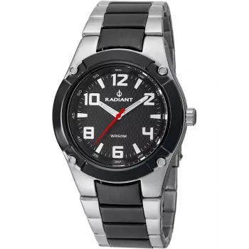 Zegarek męski RADIANT RA318201 (48mm) - Stal nierdzewna, czarna tarcza, kwarcowy analogowy