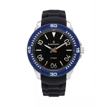 Zegarek męski RADIANT RA503602 (46mm) - Czarna tarcza, czarny pasek z ekoskóry, kwarcowy analogowy