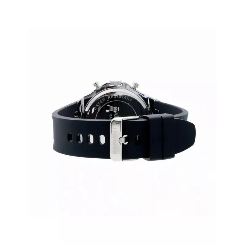 RADIANT RA651704 Męski zegarek analogowy kwarcowy – 44 mm, stal nierdzewna, czarna tarcza, srebrna bransoleta