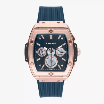 RADIANT RA655204 Zegarek męski analogowy kwarcowy 42mm Stal szlachetna Czarna tarcza Skórzany pasek