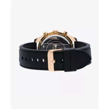 RADIANT RA668709 Męski Zegarek Analogowy Kwarcowy 44mm Czarna Tarcza Skórzany Pasek