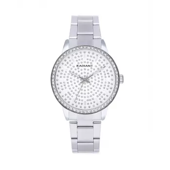 RADIANT Woman RA578201 38mm Srebrny Zegarek Kwarcowy ze Stalową Siatką