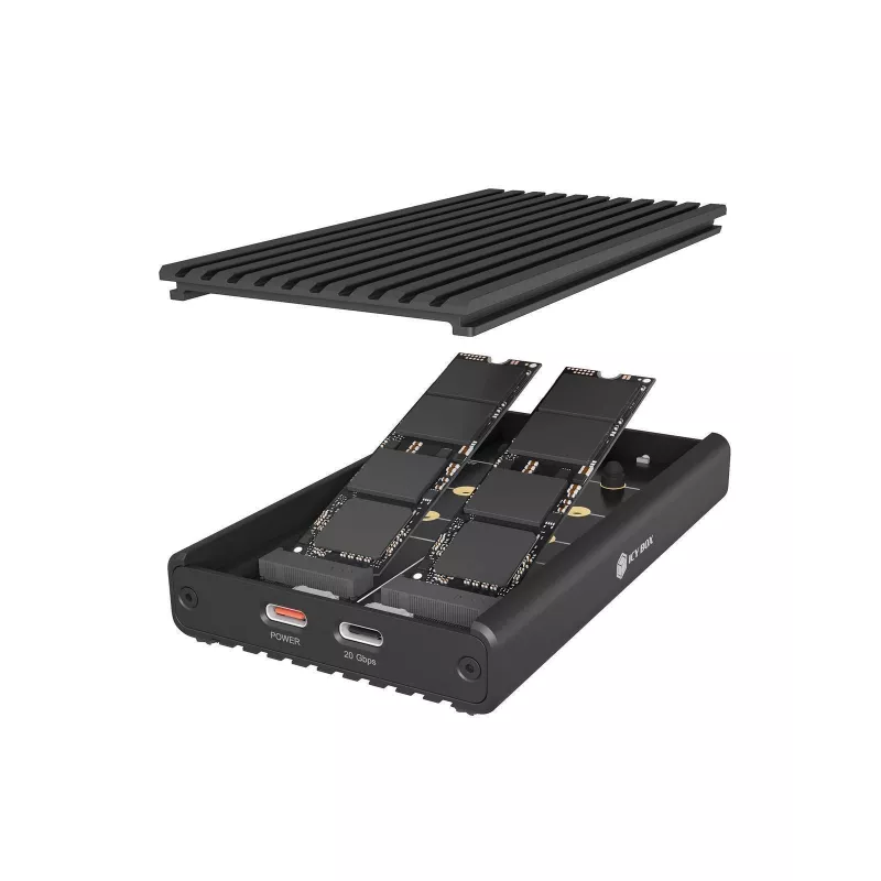 Raidsonic IB-2817M-C32 Obudowa zewnętrzna na 2x NVMe SSD z USB 3.2 Gen 2x2 Type-C