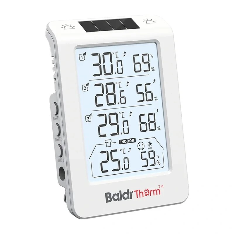 RAINPOINT BALDRTHERM B0598 3-Kanałowy Termohigrometr z Automatycznym Podświetleniem