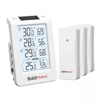 RAINPOINT BALDRTHERM B0598 3-Kanałowy Termohigrometr z Automatycznym Podświetleniem