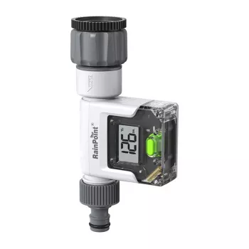 RainPoint Cyfrowy Przepływomierz Wody z Dużym Wyświetlaczem LCD, Gwint G3/4 inch, IPX6