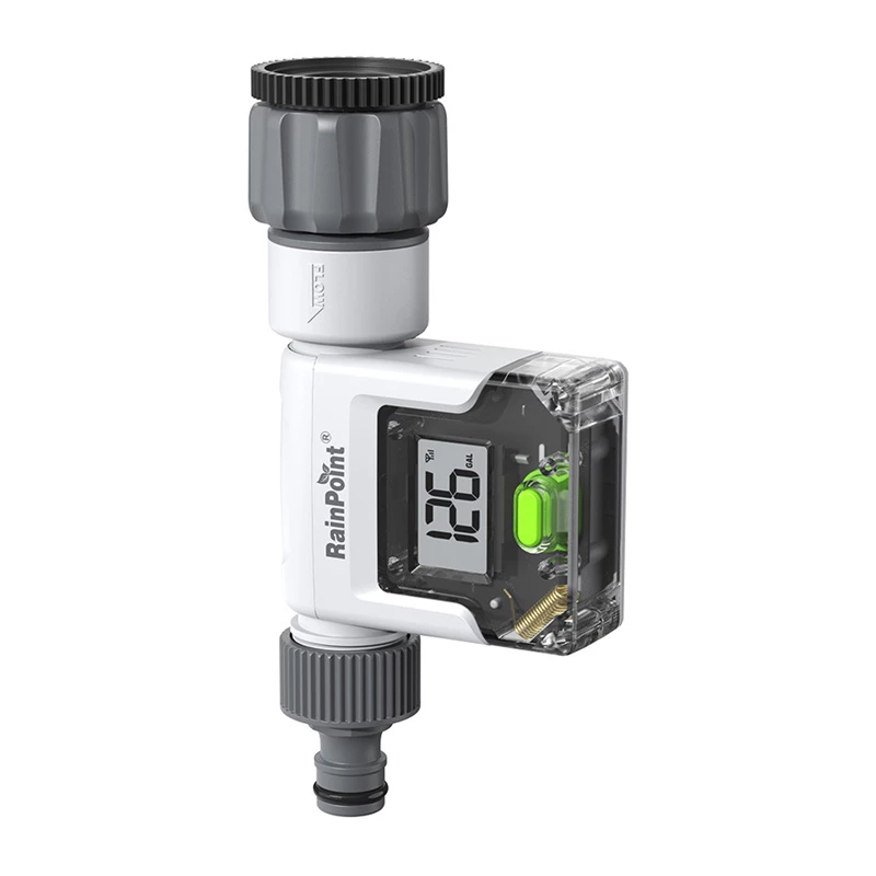RainPoint Cyfrowy Przepływomierz Wody z Dużym Wyświetlaczem LCD, Gwint G3/4 inch, IPX6