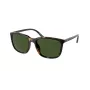 Okulary przeciwsłoneczne Ralph Lauren PH4185U dla mężczyzn - błyszcząca czarna oprawka kwadratowa, ciemnoszare szkła, 56 mm