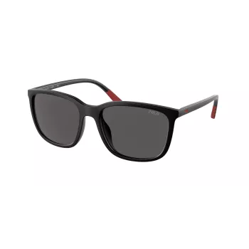 RALPH LAUREN męskie okulary przeciwsłoneczne PH4185U537587 - kwadratowa oprawa Havana, ciemnozielone soczewki, 56/18/145 mm