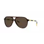 Okulary przeciwsłoneczne męskie Ralph Lauren PH4173-500373, prostokątne, Havana, brązowe szkła, 59/14/140 mm