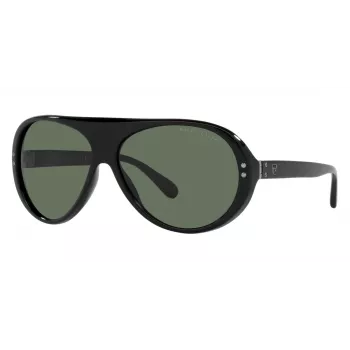 RALPH LAUREN RL8194-500171 Okulary przeciwsłoneczne męskie czarne acetat szare poliwęglan 60/13/135 mm