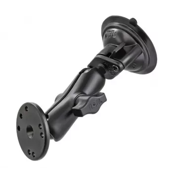 Uchwyt na przyssawkę RAM Mounts z adapterem AMPS - kula B (1 cal), diamentowa płytka bazowa, średnie ramię, okrągła płytka bazowa (RAM-B-166-202U)
