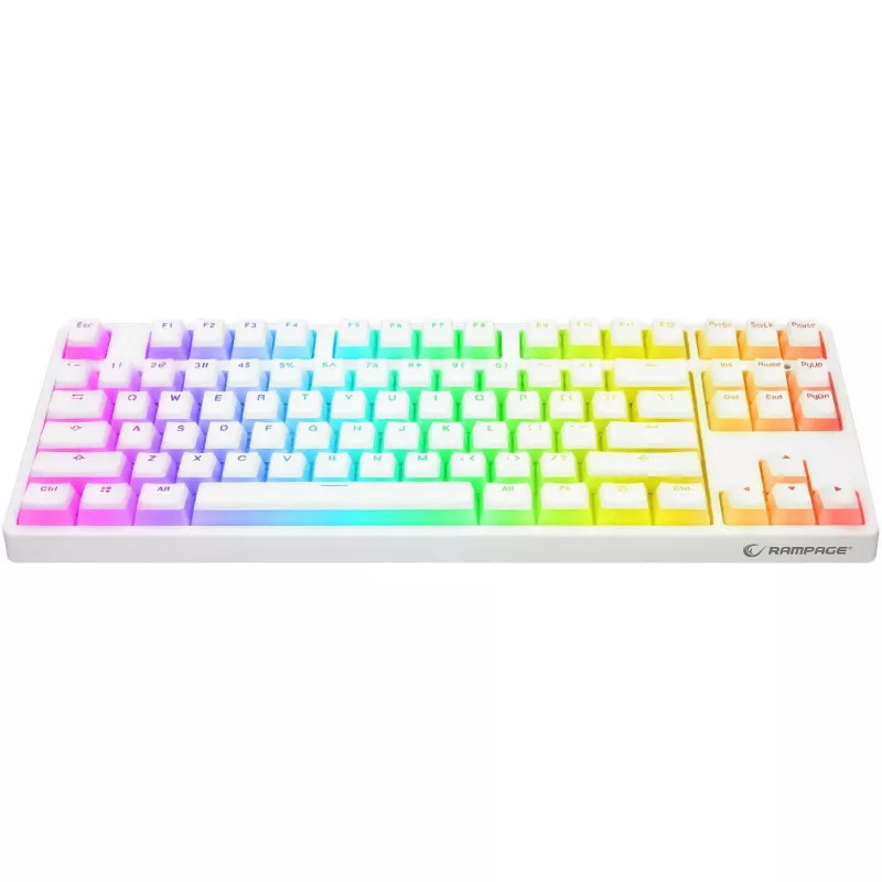 Rampage Ghost TKL Mechanical Keyboard Huano Red Switch White