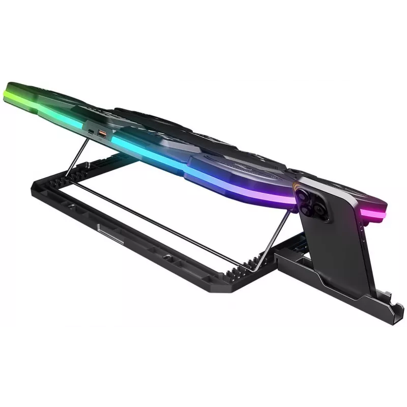 Rampage GLACIERS50 Gaming Laptop Cooling Stand 14-17 inch, 2600RPM, Black