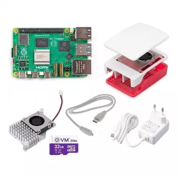Raspberry Pi 5 4GB Full Kit Biały/Czerwony