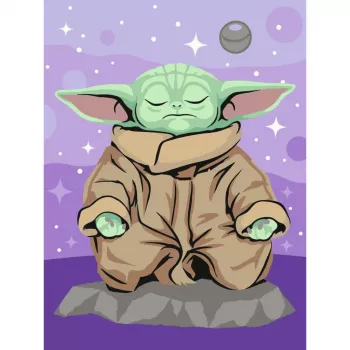 Ravensburger CreArt Star Wars - Medytujący Grogu Zestaw do Malowania po Numerach