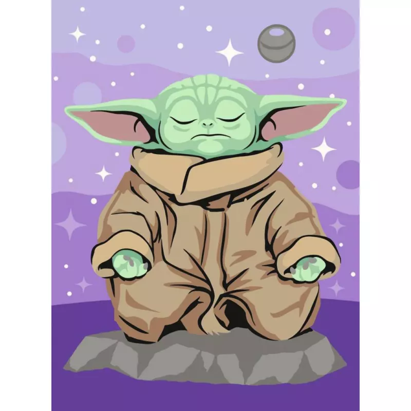 Ravensburger CreArt Star Wars - Medytujący Grogu Zestaw do Malowania po Numerach
