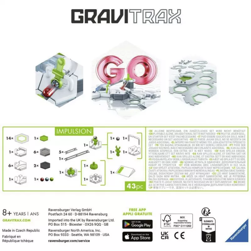 Ravensburger GraviTrax GO Impulsion Marble Run Expansion Set (25 elementów)