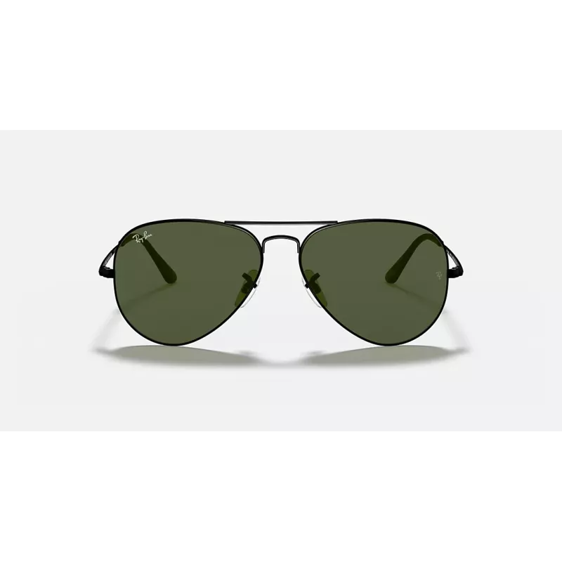 Ray-Ban Aviator Metal II RB3689 Okulary Przeciwsłoneczne Złote Zielone Polaryzacyjne 55mm