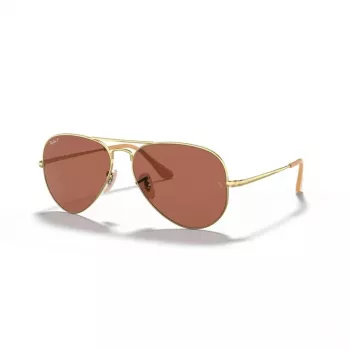 Okulary przeciwsłoneczne Ray-Ban Aviator Metal II RB3689 Złote Jasnoniebieski Gradient 58mm Unisex