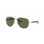 Ray-Ban Frank Sunglasses RB3683 Gold Metal Green G-15 56mm Unisex
