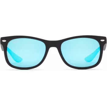 Okulary przeciwsłoneczne Ray-Ban Junior RJ9052S100S55 - Błyszcząca czarna oprawka, soczewki lustrzane w kolorze jasnoniebieskim, 48 mm