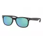 Okulary przeciwsłoneczne Ray-Ban Junior RJ9052S100S55 - Błyszcząca czarna oprawka, soczewki lustrzane w kolorze jasnoniebieskim, 48 mm