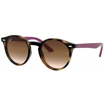 Okulary przeciwsłoneczne dziecięce Ray-Ban Junior RJ9064S447041, przezroczysta niebieska oprawka, szare soczewki gradientowe, 44/19/130 mm