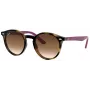 Okulary przeciwsłoneczne dziecięce Ray-Ban Junior RJ9064S447041, przezroczysta niebieska oprawka, szare soczewki gradientowe, 44/19/130 mm