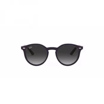 Okulary przeciwsłoneczne dziecięce Ray-Ban Junior RJ9064S70218G, okrągłe, przezroczysta różowa oprawka, szare gradientowe szkła, 44 mm