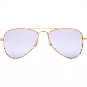 Ray-Ban Junior RJ95062494V5 Okulary przeciwsłoneczne dla dzieci - przezroczysta niebieska oprawka, niebieskie soczewki lustrzane, 50 mm