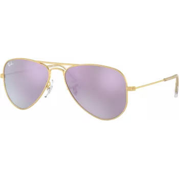 Ray-Ban Junior RJ95062494V5 Okulary przeciwsłoneczne dla dzieci - przezroczysta niebieska oprawka, niebieskie soczewki lustrzane, 50 mm