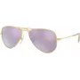 Ray-Ban Junior RJ95062494V5 Okulary przeciwsłoneczne dla dzieci - przezroczysta niebieska oprawka, niebieskie soczewki lustrzane, 50 mm