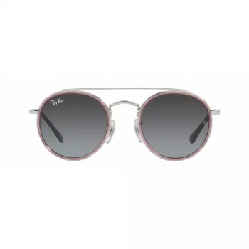 Okulary przeciwsłoneczne dziecięce Ray-Ban Junior RJ9647S2908G4, kwadratowe, przezroczysta szara oprawka, szare gradientowe szkła, szerokość soczewki 46 mm