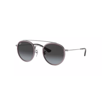 Okulary przeciwsłoneczne dziecięce Ray-Ban Junior RJ9647S2908G4, kwadratowe, przezroczysta szara oprawka, szare gradientowe szkła, szerokość soczewki 46 mm