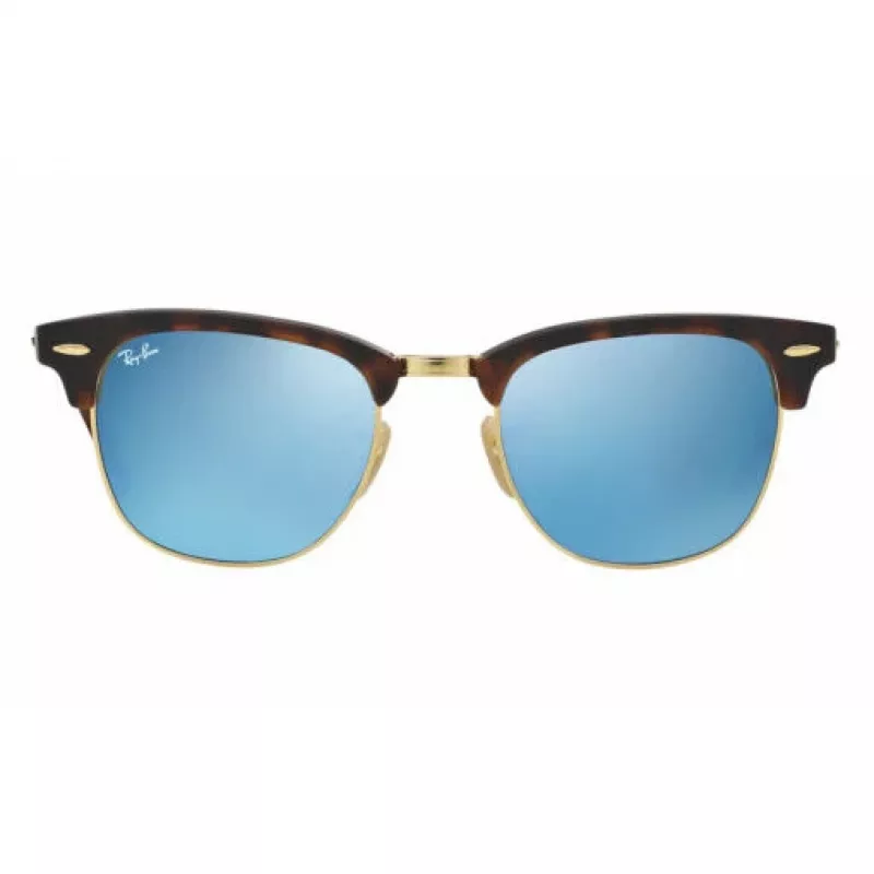 Ray-Ban RB3016 Clubmaster Sunglasses 51/21/145 Havana Green Mirror Silver