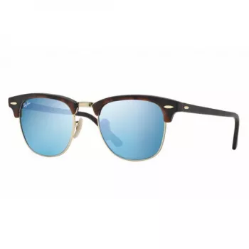 Ray-Ban RB3016 Clubmaster Sunglasses 51/21/145 Havana Green Mirror Silver