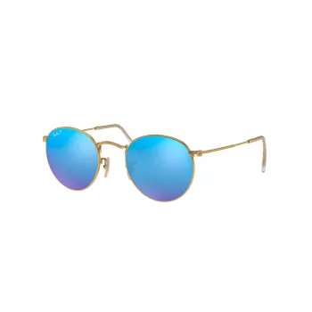 Ray-Ban RB3447 Round Metal Sunglasses Gold/Orange Flash 50mm