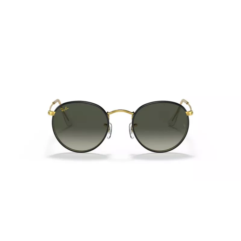 Ray-Ban RB3447JM91967 Okulary przeciwsłoneczne Unisex Okrągłe Metalowe Złota Oprawka Ciemnozielone Szkła 50/21/145 mm