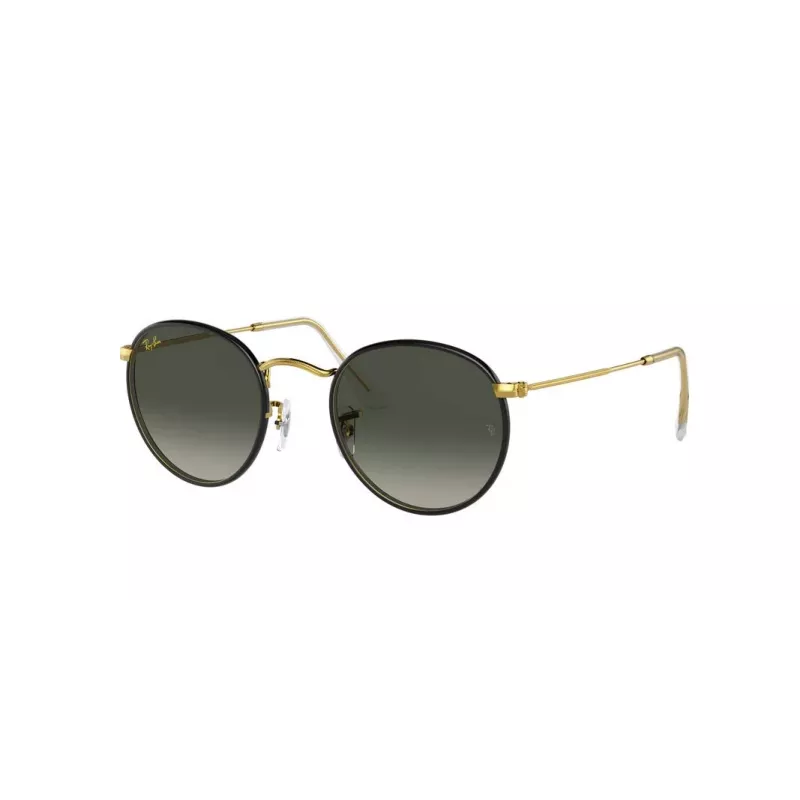 Ray-Ban RB3447JM91967 Okulary przeciwsłoneczne Unisex Okrągłe Metalowe Złota Oprawka Ciemnozielone Szkła 50/21/145 mm