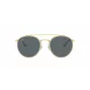 Ray-Ban RB3647N Round Double Bridge Okulary Przeciwsłoneczne Miedziana Oprawka Jasnoniebieskie Gradientowe Szkła 51mm
