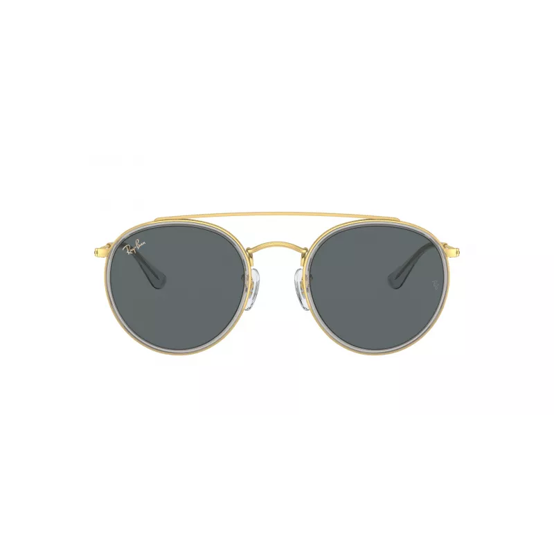 Ray-Ban RB3647N Round Double Bridge Okulary Przeciwsłoneczne Miedziana Oprawka Jasnoniebieskie Gradientowe Szkła 51mm