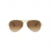 Ray-Ban RB3689 Aviator Okulary Przeciwsłoneczne Złota Oprawka Brązowe Gradientowe Szkła 58/14/140 mm