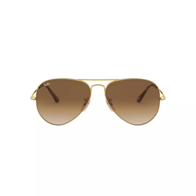 Ray-Ban RB3689 Aviator Okulary Przeciwsłoneczne Złota Oprawka Brązowe Gradientowe Szkła 58/14/140 mm