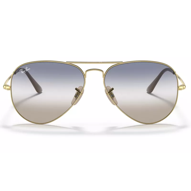 Ray-Ban RB3689 Aviator Okulary przeciwsłoneczne Złote Zielony Gradient 58mm Unisex