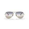 Ray-Ban RB3689 Aviator Titanium Okulary przeciwsłoneczne Złota oprawka Zielone soczewki G-15 58mm